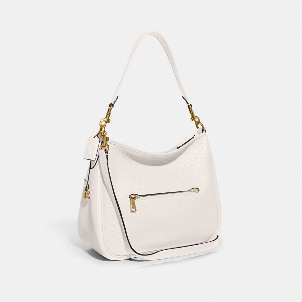 Coach Cary Soft Pebble Leather Shoulder Bag Brass/Chalk CC435 - Picture 3 of 6